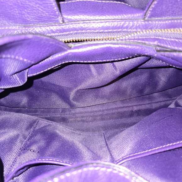 Coach Edie shoulder bag in purple pebbled leather Hobo - Picture 8 of 8